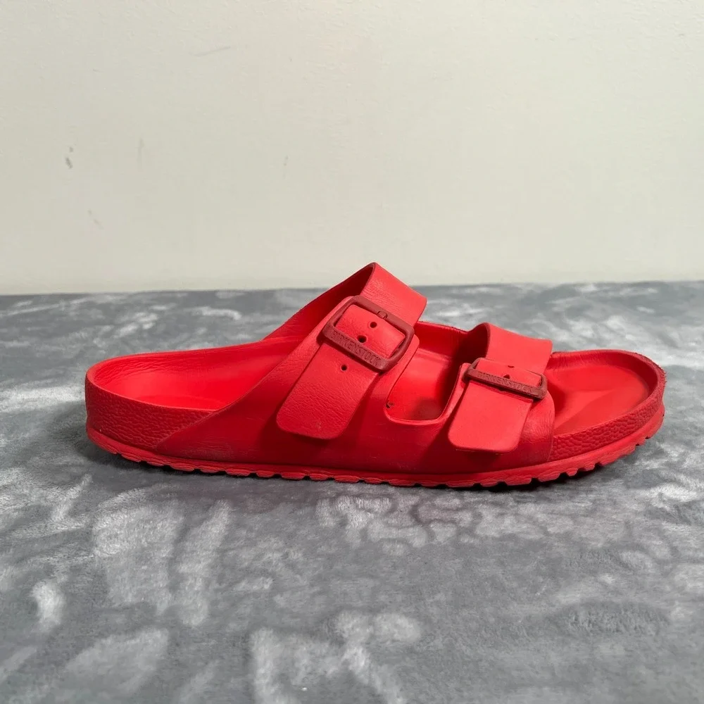 Birkenstock Arizona Essentials Eva Sandals Mens US 11 EU 44 Red Buckle Slip Ons